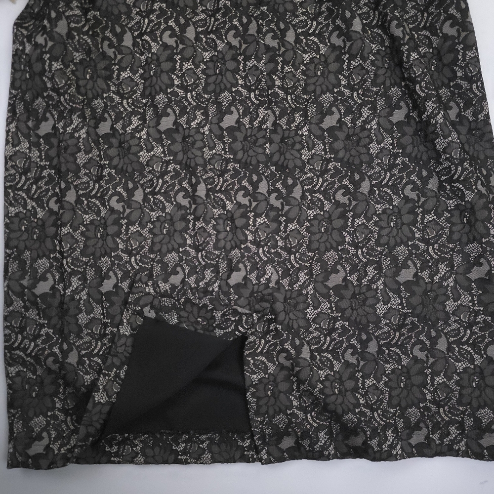 Adrianna Papell Black Bronze Lace Textures Dress Sz 12 - Picture 8 of 9